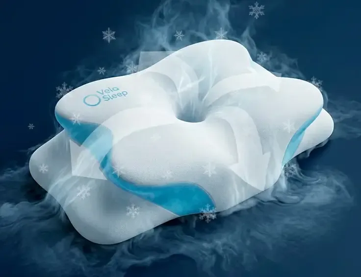 Cooling cover on the Vela Sleep pillow